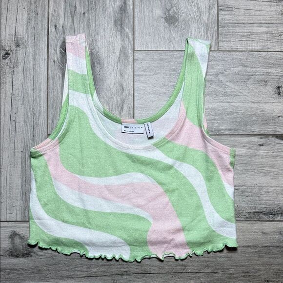 ASOS Pastel Swirl Crop Top - Picture 1 of 5